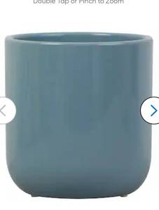 lot 3689 image: 2pack allen  roth Round 6.7-in W x 6.7-in L Blue Ceramic Indoor Planter