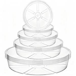 lot 3695 image: Hacaroa 24 Pack Clear Plant Saucer Drip Trays, 681012 Inch Plastic Plant Water Catcher Trays Flower Pot Saucers for Indoor Outdoor Plants, Round, 4 Sizes