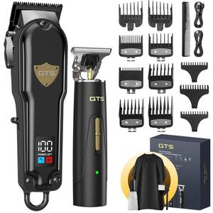 lot 3713 image: GTSPro Hair Clippers for Men, Clippers and Trimmers Set, Barber Clippers, Electric Hair Trimmer with Box, Gifts for Men Black