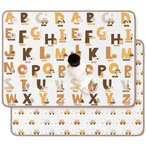 lot 3714 image: Foldable Baby Play Mat, 65 X 51 Waterproof Double-Sided Cushioned Activity Play Mat, Soft Lightweight Foam Playmat with Fold-Up Sides, Non Slip Crawling & Playing for Infants and Toddler, Alphabet