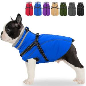 lot 3723 image: Fragralley Dog Coat with Harness Built in, Waterproof Windproof Reflective Warm Puffer Jacket, Fleece Lined Vest Winter Parka for Small, Medium, Large Dogs
