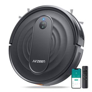 lot 3751 image: Airzeen Robot Vacuum - Robotic Vacuum Cleaner with Carpet Boost, 120Mins Max, Customized Cleaning, Vacuum Robot for Self-Charge, RemoteAppAlexa Control for Pet HairHard FloorLow-Pile Carpet, R7