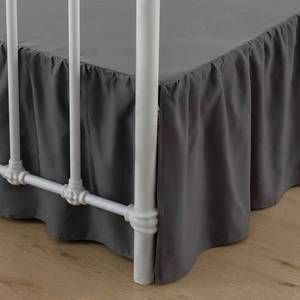 lot 3754 image: xuan dian Bed Skirt Queen Size Ruffled Bed Skirt with Split Corners, 18 Inch Drop Dust Ruffle Bed Skirt with Platform, Dark Grey, Queen - 18 Drop