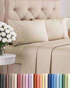 lot 3759 image: Queen Size 4 Piece Sheet Set - Comfy Breathable & Cooling Bed Sheets Set - Hotel Luxury Bedding for Women, Men, Kids & Teens - Deep Pockets, Easy Secure Fit, Soft and Wrinkle Free - Oeko-Tex - Wheat