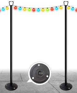 lot 3770 image: Queension 10FT Ground Base String Light Poles for Outdoor String Lights for Garden, Backyard, Patio Lighting Stand for Parties, Bistro & Weddings, 2 Pack