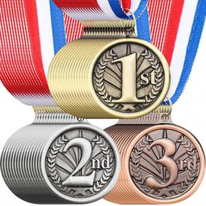lot 3783 image: RoundFunny 48 Pcs Award Medals 1st 2nd 3rd Place Medals for Awards Winner Medal Gold Silver Bronze Medal with Neck Ribbon Trophy Award for Sports Competitions Party 2 Inches (Classic Style)