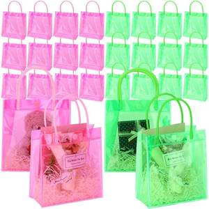 lot 3790 image: Sweetude 24 Pack Pink and Green Gift Bags Princess and Witch Birthday Party Favors Goodie Bags with Handles PVC Clear Candy Bag for Baby Shower Magical Party Decor Sorority Supplies Sisterhood Gifts