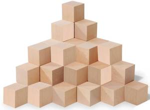 lot 3794 image: Cheardia 30 Pack 2 Inch Wooden Blocks for Crafts, Unfinished Wood Cubes Square Blank Block for Crafts Making, DIY Decor