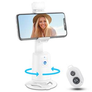 lot 3798 image: Auto Face Tracking Tripod 360° Rotating Cell Phone Photo and Video Kits Stand, No App, Camera Stand with Remote and Gesture Control, Rechargeable Smart Shooting Stand for Live Recording Tiktok-White