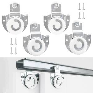 lot 3819 image: 4PCS Sliding Door Hardware, Sliding Closet Door Rollers Replacement Kit with Screws, Allow Wardrobe Cabinet to Slide Smoothly & Quietly (#1, #2)