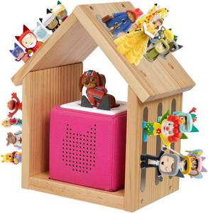 lot 3825 image: for Tonies Shelf, Compatible with Toniesbox 1 and Toniesbox 2 Tonies Magentic Wall Shelf for Creative Tonies Figures 12-40 Characters Wooden Tonie Storage Shelves for Kids Play Room(House Shape)