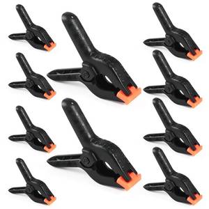 lot 3827 image: RELBRO Spring Clamps, Assorted Sizes Plastic Clips for Woodworking Balloon Arch Backdrop Craft Projects, Heavy Duty, 6 Inch, 4.5 Inch, 3.5 Inch, Black, 10 Pcs