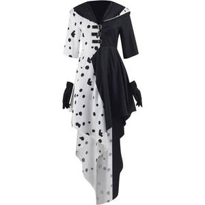 lot 3837 image: Beita Womens Black and White Costume Dress with Gloves Halloween Party Outfit (Small)