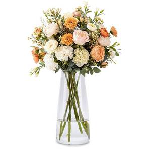lot 3866 image: Crystal Clear Glass Vase, Flower Vase for Table Centerpiece Home Decor, Modern Vases for Living Room, Wedding, Office, Coffee Table, Birthday Housewarming Gift, 8.3inch (Clear)