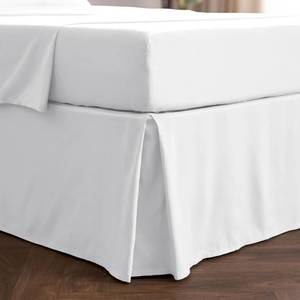 lot 3870 image: Mellanni Bed Skirt King Size - Bed Skirting - 15-Inch Tailored Drop Pleated Dust Ruffle - Hotel Luxury Bedding - Wrinkle, Fade, Stain Resistant - 1 Bedskirt (King, White)