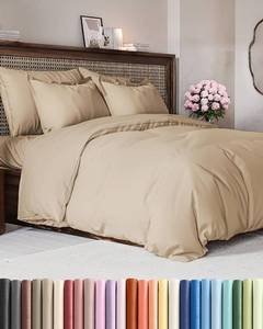 lot 3872 image: Duvet Cover Queen Size - Extra Soft Queen Size Duvet Cover - Lightweight, Breathable & Cozy - Easy Care & Fade Free with Zipper Closures & Ties - 90 x 90 Inches - (Cream) Comforter Not Included