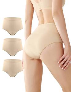 lot 3876 image: BATTEWA Incontinence Underwear for Women,Leak Proof Underwear Washable Absorbency Cotton Panties Bladder Leakage Protective 50ML(Beige,Large,3-Pack)