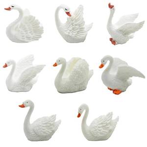 lot 3905 image: Pinenjoy 8Pcs Mini White Swan Figurines 2inch Miniature Swan Cake Toppers Resin Swans Fairy Garden Accessories for DIY Moss Landscape Birthday Party Wedding Home Decoration