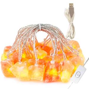 lot 3914 image: HeaHap Himalayan Salt String Lights with Switch, 20 Natural Salt Block LED Light with USB Interface Suitable for Decorating Home, Bedrooms, Fireplaces Total Length 11.5 Feet