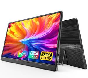 lot 3939 image: WGK 15.6 inch Portable Monitor 1080P FHD Travel Display HDMIUSB-C Compatible with Laptops, Desktops, Phones, PS, Mac, Xbox, Switch, and Other Gaming Devices Includes Stand and Speakers VESA