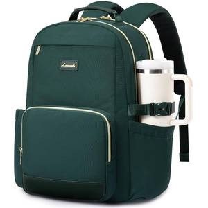 lot 3974 image: LOVEVOOK Laptop Backpack for Women with Pouch Pocket for Large Capacity Cup,18 Inch Laptop Computer Bag Travel Backpack Purse,Waterproof Work Business Backpack College Teacher Bags,Dark Green