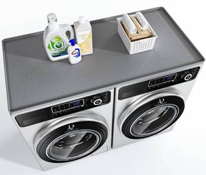 lot 3980 image: Washer Dryer Countertop, 54 x 27.5 Large Washer and Dryer Covers for The Top, Non-Slip Waterproof Silicone Dryer Top Protector Mat, Washer Dryer Topper for Laundry Room Kitchen Home-Gray
