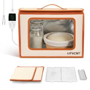 lot 3992 image: LIFVCNT Folding Proofing Box with Metal Rack &amp Water Tray, Bread Proofer with 68-32°F Temp Control &amp 99H Timer  Dough Proofing Box for Sourdough, Pizza, Kombucha,Yogurt, Bread Baking