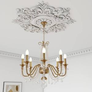 lot 3995 image: Nuanchu 28 Large PU Ceiling Medallion Combination Decorative 2.36 ID French Style Chandelier Base Ceiling Medallion for Light Fixtures Victorian Rosette Light Covers for Chandeliers(Classic)