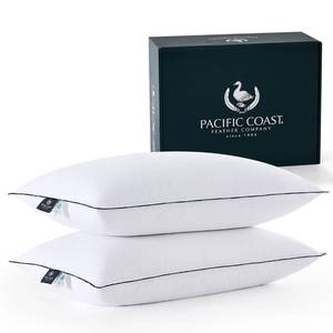 lot 6006 image: Pacific Coast White Goose Down Fiber Pillows, Bed Pillows for Back, Stomach and Side Sleepers, King Size Pillows Set of 2, Hotel Collection, Fluffy, Medium