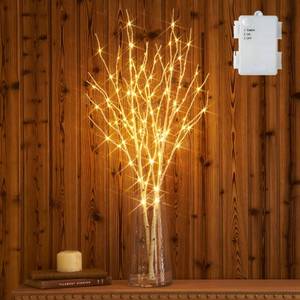 lot 6026 image: Hairui Lighted Artificial Twig Birch Branch with Fairy Lights 30IN 100 LED Battery Operated, White Willow Branch with Lights for Christmas Holiday Wedding Party Decoration