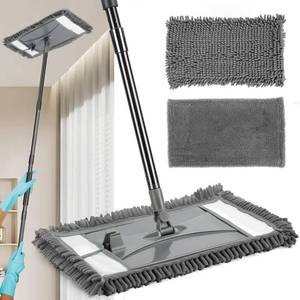 lot 6030 image: Wall Cleaner Mop with Long Handle, Wall Dust Cleaning Mop for Washing Walls with 2 Microfiber Reusable Pads,Floor Dry Wet Dust Mops for Wall Washer, Floor,Ceiling Cleaner