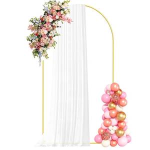 lot 6031 image: 7.2FT Metal Arch Backdrop Stand Gold Arched Backdrop Frame for Wedding Party Ceremony Birthday Bridal Baby Shower Garden Floral Balloon Arch Decoration