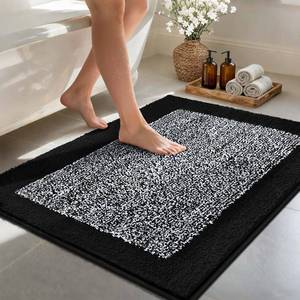 lot 6033 image: simpWalnut 48x32 Large Bathroom Rugs Washable Non Slip, Black Bath Mat for Bathroom Floor Tub, Soft Absorbent Quick Dry Mats for Shower, Bathtub,Home Decor