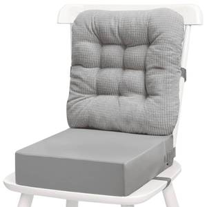 lot 6034 image: Toddler Booster Seat for Dining Table 2PC Upgraded 3.6IN Cushion with Soft Corduroy Backrest Infant Booster Seat for Kitchen Chair with Adjustable Straps - Non-Slip Base &amp Breathable Fabric&nbsp