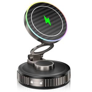 lot 6072 image: Vooii for Magsafe Car Mount Charger (15W Wireless Faster Charging) (130LB Strongest Suction & 3000gf Magnetic) (360° Adjustable) Vacuum Car Phone Holder, Phone Holders for Your Car for iPhone 17-12