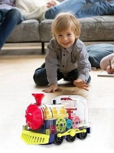 Educational Gear Train Toy with Transparent Lights And Music