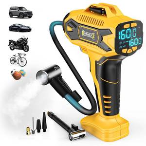 lot 3512 image: DIYtoolifz Cordless Tire Inflator Air Compressor Compatible with Dewalt 20V Battery, 160PSI Portable Air Pump with Digital Pressure Gauge, Fast Inflation for Cars, Motorcycles, Bikes(Bare Tool)