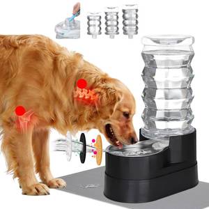 lot 3516 image: RIZZARI Large Water Dispenser for Dogs 8L Black Raised Gravity Auto-Refill Waterer with Stainless Steel Bowl - Leak-Resistant & Easy Cleaning - Less Bending for Senior Dogs - Garage & Garden