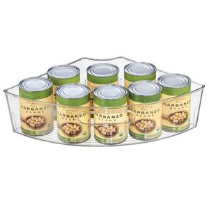 lot 3526 image: iDesign Clear Plastic 14 Wedge Bin for Corner Lazy Susan Cabinet, Kitchen Cabinet Organizer