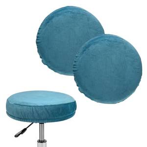 lot 4061 image: M METERXITY 2-Pack Bar Stool Covers Round, for 12-14 Inch Velvet Washable Stool Cushion Slipcover with Elastic Bands for Bar StoolRound Cushion Blue