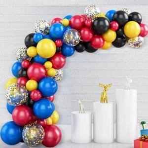 lot 4068 image: Balloon Arch Garland Kit, 101PCS Blue Red Black Balloons Arch Balloon Garland Kit With Confetti Party Balloons For Birthday Decoration Wedding Baby Shower Decoration Party Supplies