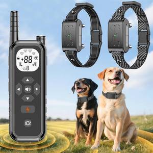 lot 4083 image: Wireless Dog Fence, Electric Fence for Dogs,Training Collar with Remote Control 3800FT Range, Portable Dog Perimeter Collar with 3 Training Mode Flash Light & Waterproof Upgrade Black 2 Pack