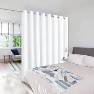 lot 4088 image: NICETOWN Closet Door Curtain, Room Dividers Panel Screens Partitions, Wide Width Grommet Top Morden Privacy Heavy Curtain Room Divider, Commercial Room Dividers (1 Pcs, 7ft Tall x 15ft Wide, White)