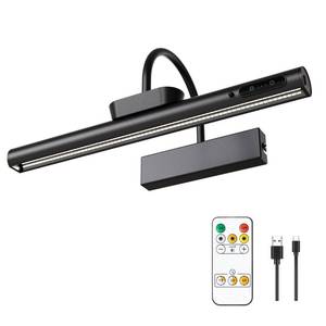 lot 4094 image: LYTARA Dimmable Cordless Picture Light with Controller and Timer, Rechargeable Battery Wall Sconce for Wall Pictures, Gallery Artwork, Paintings, Portraits, Dartboards (Black)