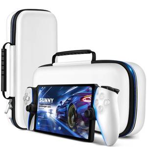 lot 4125 image: ivoler Carry Case for Playstation Portal Remote Player for PS 5 Console holds accessories, Portable Hard Shell Pouch Anti-Drop Travel Bag with Protective Storage Mesh Pocket, WhiteBlue