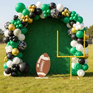 lot 4132 image: 2 Pcs Football Goal Post Decoration Yard Signs Including 39 x 20 Field Goal Post 16 x 11 Football Standees Wood Fiber Board and PVC for Sports Themed Party Game Day Birthday Lawn Outdoor Supplies