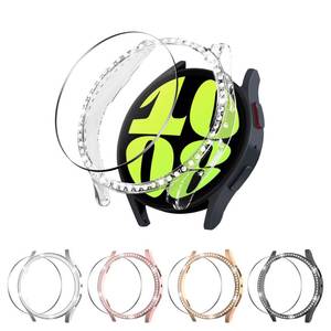 lot 4166 image: Seltureone 55 Pack Bling Case Compatible with Samsung Galaxy Watch 6 40mm with Tempered Glass Screen Protector, Rhinestone PC Case for Galaxy Watch 6 40mm
