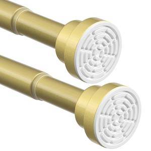 lot 4167 image: QINGYUN 2Pack Gold Tension Curtain Rods 31-63 Inches,Spring Loaded Curtain Rods No Drilling for Window,Adjustable Shower Rod for Bathroom,Closet