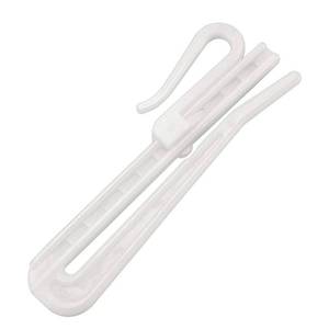 lot 4169 image: uxcell Curtain Hooks Plastic Adjustable Depth Pinch Pleat Locking Curtain Tape Clip Hook for Window Curtain, Door Curtain and Shower Curtain 30 Pcs