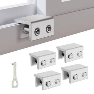 lot 4172 image: Sliding Window Locks, Keyed Window Lock & Blocker Security for Horizontal & Vertical Sliding Windows, Child Proof Inside Mount Stoppers to Prevent Break-Ins, Easy No-Drill Installation, (4, Silver)